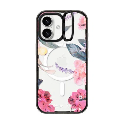 Casetify Iphone 16 Case Black Impact Ring Stand Case Magsafe Compatible  Spring Design #2 - Floral Garden Cas