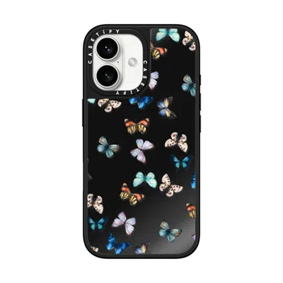 Casetify Iphone 16 Case Black On Black Mirror Case Magsafe Compatible  Animal Noir Butterfly