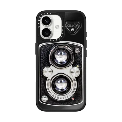 Casetify Iphone 16 Case Black On Black Mirror Case Magsafe Compatible  Camera Case - Vintage  In Orange