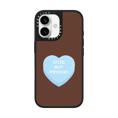 Casetify Iphone 16 Case Black On Black Mirror Case Magsafe Compatible  Cute But Psycho - Hot Fudge