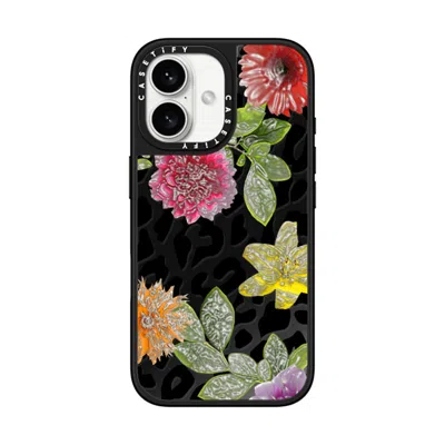Casetify Iphone 16 Case Black On Black Mirror Case Magsafe Compatible  Leopard,nature Leopard