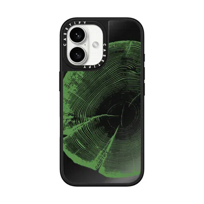 Casetify Iphone 16 Case Black On Black Mirror Case Magsafe Compatible  Nature Tree Rings
