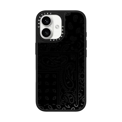 Casetify Iphone 16 Case Black On Black Mirror Case Magsafe Compatible  Paisley Case - Black