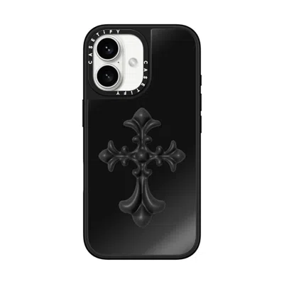 Casetify Iphone 16 Case Black On Black Mirror Case Magsafe Compatible  Y2k Cross Heritage