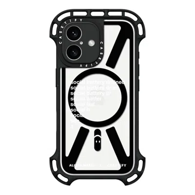 Casetify Iphone 16 Case Black Ultra Bounce Case Magsafe Compatible  Alisha Marie Social Battery Case
