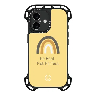 Casetify Iphone 16 Case Black Ultra Bounce Case Magsafe Compatible  Be Real, Not Perfect  In Pattern