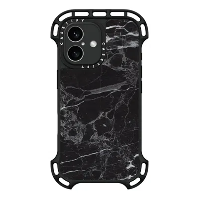 Casetify Iphone 16 Case Black Ultra Bounce Case Magsafe Compatible  Black Marble