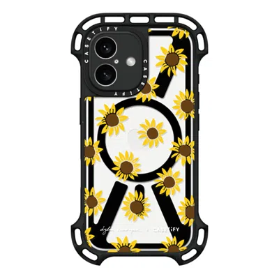 Casetify Iphone 16 Case Black Ultra Bounce Case Magsafe Compatible  Secret Sunflower