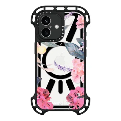 Casetify Iphone 16 Case Black Ultra Bounce Case Magsafe Compatible  Spring Design #2 - Floral Garden