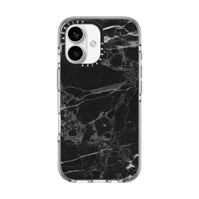 Casetify Iphone 16 Case Clear Impact Clear Case Magsafe Compatible  Black Marble  In Transparent