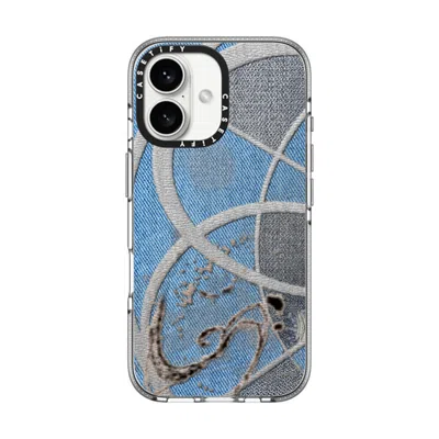 Casetify Iphone 16 Case Clear Impact Clear Case Magsafe Compatible  Surrealism Cyber Denim In Transparent