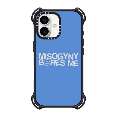 Casetify Iphone 16 Case Matte Black Bounce Case Magsafe Compatible  Misogyny Bores Me