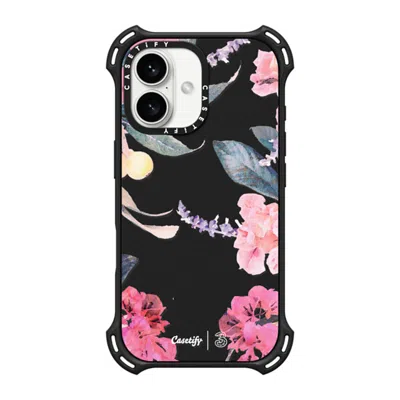 Casetify Iphone 16 Case Matte Black Bounce Case Magsafe Compatible  Spring Design #2 - Floral Garden
