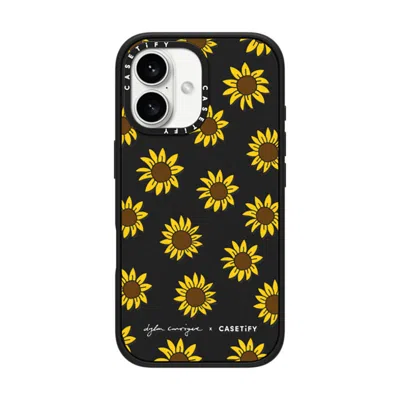 Casetify Iphone 16 Case Matte Black Impact Case Magsafe Compatible  Secret Sunflower  In Gray