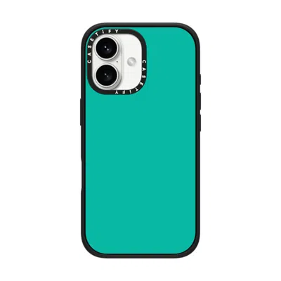 Casetify Iphone 16 Case Matte Black Impact Case  Mint Green