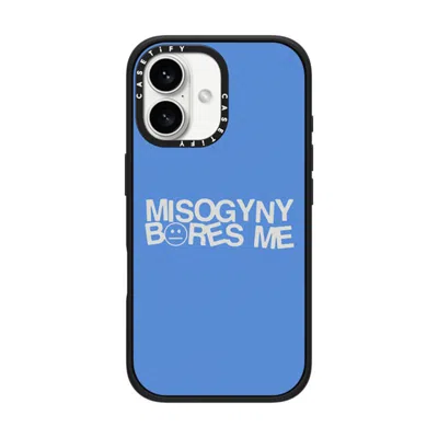 Casetify Iphone 16 Case Matte Black Impact Case  Misogyny Bores Me