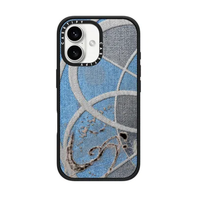 Casetify Iphone 16 Case Matte Black Impact Case  Surrealism Cyber Denim