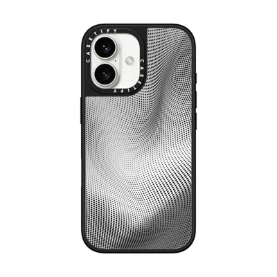Casetify Iphone 16 Case Silver On Black Mirror Case Magsafe Compatible  Halftone Case