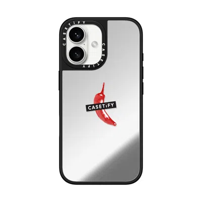 Casetify Iphone 16 Case Silver On Black Mirror Case Magsafe Compatible  “spicy Hot Pot Only"