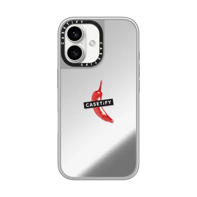 Casetify Iphone 16 Case Silver On Silver Mirror Case Magsafe Compatible  “spicy Hot Pot Only"