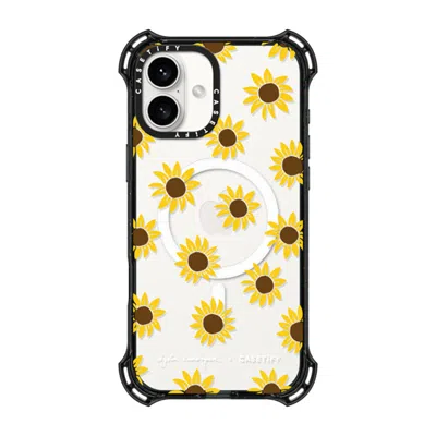 Casetify Iphone 16 Plus Case Black Bounce Case Magsafe Compatible  Secret Sunflower