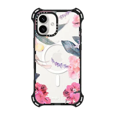 Casetify Iphone 16 Plus Case Black Bounce Case Magsafe Compatible  Spring Design #2 - Floral Garden