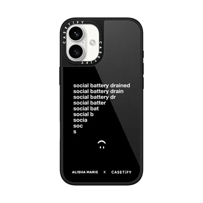 Casetify Iphone 16 Plus Case Black Glaze Case Magsafe Compatible  Alisha Marie Social Battery Case