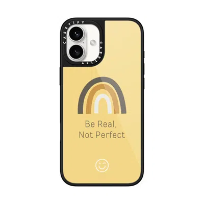 Casetify Iphone 16 Plus Case Black Glaze Case Magsafe Compatible  Be Real, Not Perfect  In Yellow