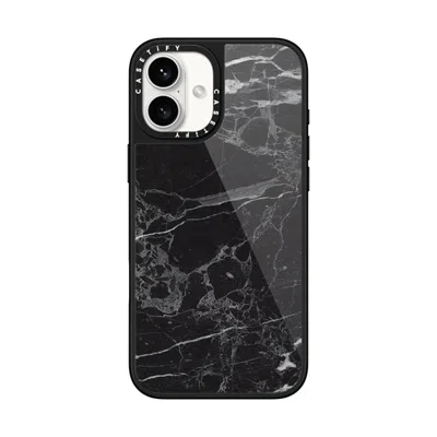 Casetify Iphone 16 Plus Case Black Glaze Case Magsafe Compatible  Black Marble