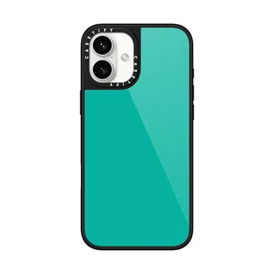 Casetify Iphone 16 Plus Case Black Glaze Case Magsafe Compatible  Mint Green