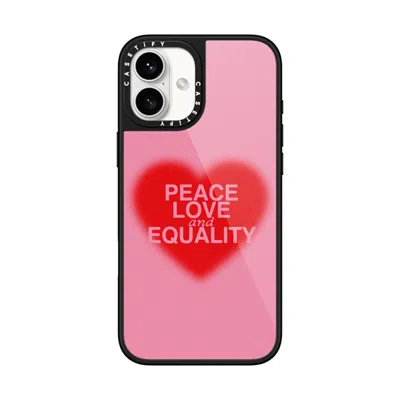 Casetify Iphone 16 Plus Case Black Glaze Case Magsafe Compatible  Peace Love And Equality
