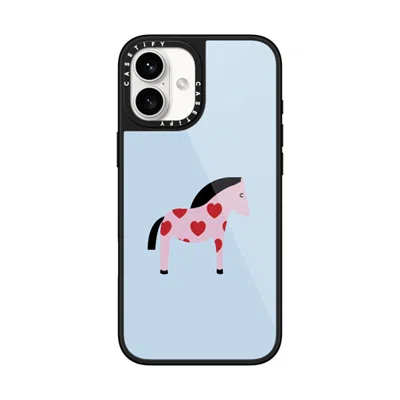 Casetify Iphone 16 Plus Case Black Glaze Case Magsafe Compatible  Pony With Red Heart - Blue Me Away