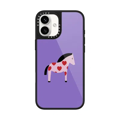 Casetify Iphone 16 Plus Case Black Glaze Case Magsafe Compatible  Pony With Red Heart - Lavender Haze Casetif
