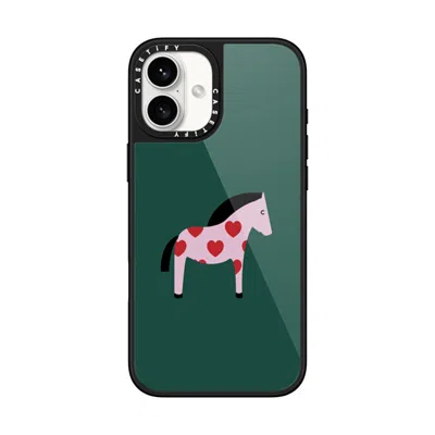 Casetify Iphone 16 Plus Case Black Glaze Case Magsafe Compatible  Pony With Red Heart - Mossy Mystery Casetif