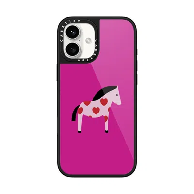 Casetify Iphone 16 Plus Case Black Glaze Case Magsafe Compatible  Pony With Red Heart - Purple Panic