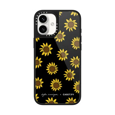 Casetify Iphone 16 Plus Case Black Glaze Case Magsafe Compatible  Secret Sunflower