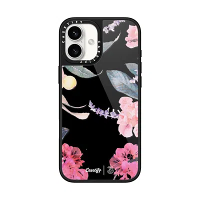 Casetify Iphone 16 Plus Case Black Glaze Case Magsafe Compatible  Spring Design #2 - Floral Garden
