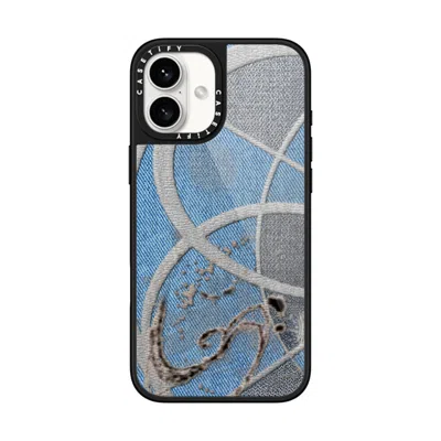 Casetify Iphone 16 Plus Case Black Glaze Case Magsafe Compatible  Surrealism Cyber Denim