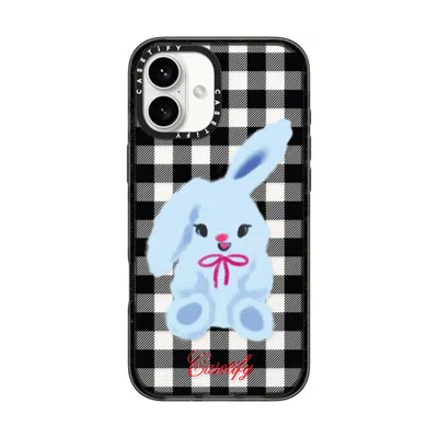 Casetify Iphone 16 Plus Case Black Impact Case  Animal,cartoon Bunny With Plaid