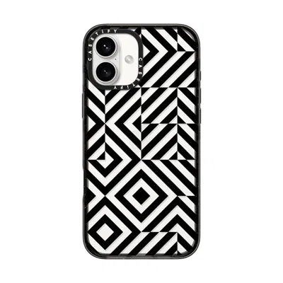Casetify Iphone 16 Plus Case Black Impact Case  Block Diamond Case