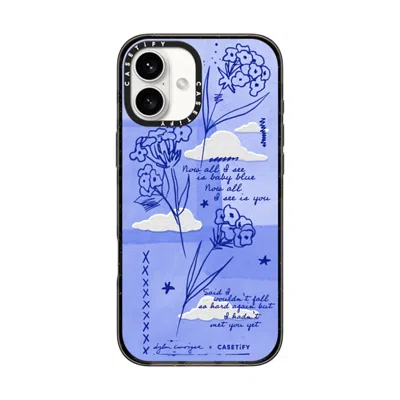 Casetify Iphone 16 Plus Case Black Impact Case Magsafe Compatible  Baby Blue