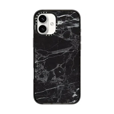 Casetify Iphone 16 Plus Case Black Impact Case Magsafe Compatible  Black Marble