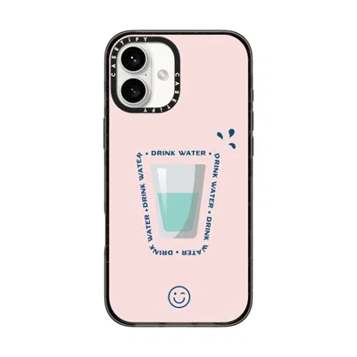 Casetify Iphone 16 Plus Case Black Impact Case Magsafe Compatible  Hydrate Then Dominate  In Gray