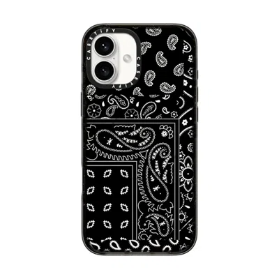 Casetify Iphone 16 Plus Case Black Impact Case Magsafe Compatible  Paisley Case - Black