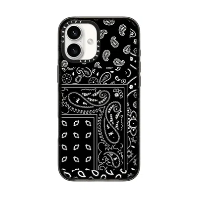 Casetify Iphone 16 Plus Case Black Impact Case  Paisley Case - Black