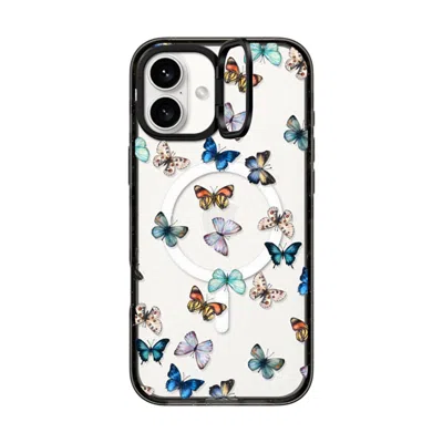 Casetify Iphone 16 Plus Case Black Impact Ring Stand Case Magsafe Compatible  Animal Noir Butterfly