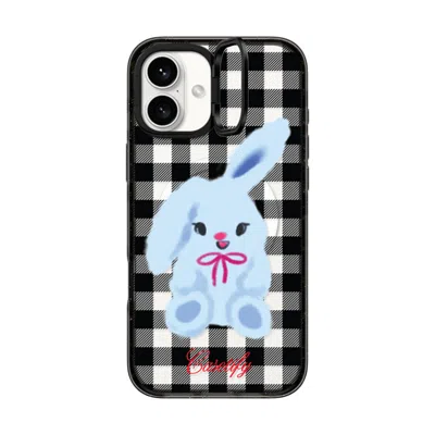 Casetify Iphone 16 Plus Case Black Impact Ring Stand Case Magsafe Compatible  Animal,cartoon Bunny With Plaid