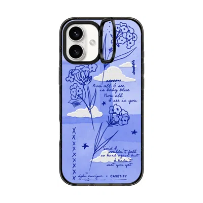 Casetify Iphone 16 Plus Case Black Impact Ring Stand Case Magsafe Compatible  Baby Blue