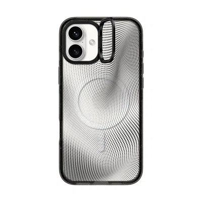 Casetify Iphone 16 Plus Case Black Impact Ring Stand Case Magsafe Compatible  Halftone Case