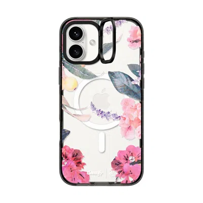 Casetify Iphone 16 Plus Case Black Impact Ring Stand Case Magsafe Compatible  Spring Design #2 - Floral Garde
